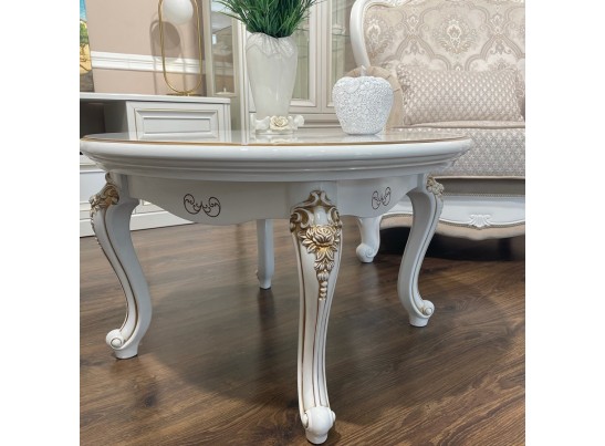 Стол журнальный круглый НАТАЛИ, белый глянец