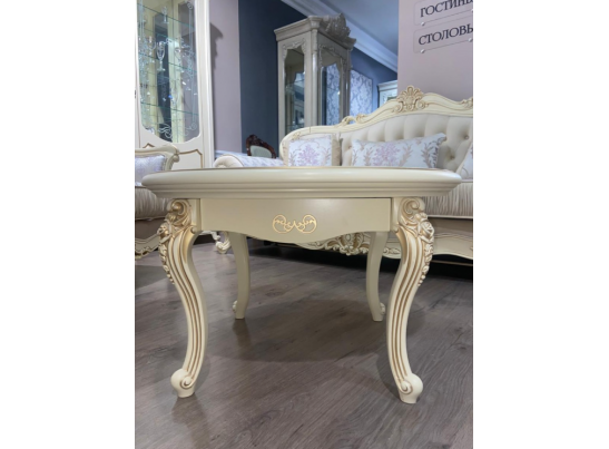 Стол журнальный круглый Мона Лиза (крем глянец)