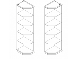 Мишель стеллаж для шкафа левый, белый матовый