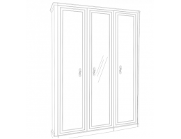 Шкаф МОККО 3-дверный с зеркалом, бежевый