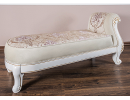 Оттоманка мягкая с одним подлокотником Алсу, белый глянец