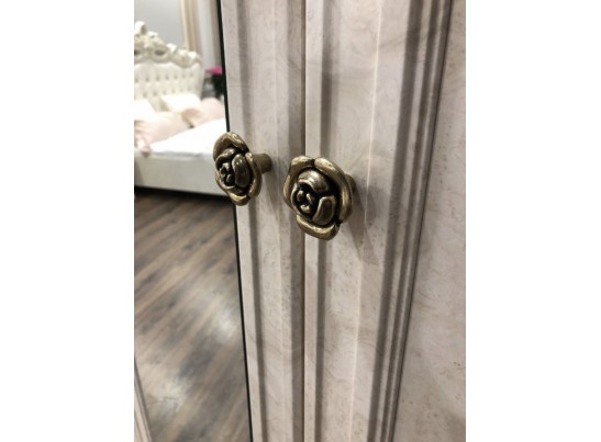 Шкаф 4-х ств (1+2+1) с зеркалом "Афина" крем корень