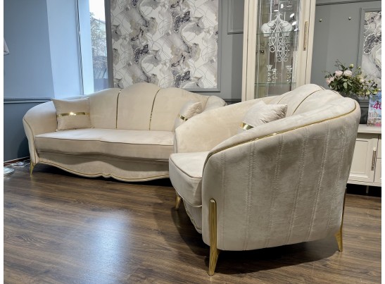 Диван Лара 3х местный, бежевый золото в Каменске-Уральском