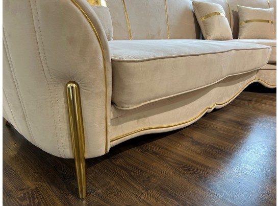 Диван Лара угловой 3-У-1, бежевый золото в Каменске-Уральском