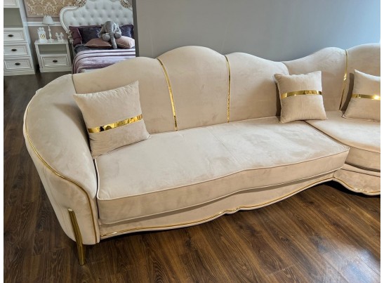 Диван Лара угловой 3-У-1, бежевый золото в Каменске-Уральском