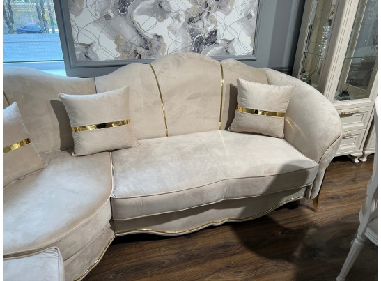 Диван Лара угловой 3-У-2, бежевый золото в Каменске-Уральском