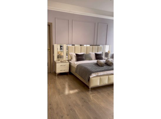 Спальня "Gravita" 4-х ств. шкаф с зеркалами, Белый глянец в Каменске-Уральском