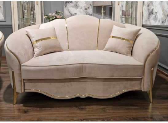 Раскладной Диван Лара 2х местный, бежевый золото в Каменске-Уральском