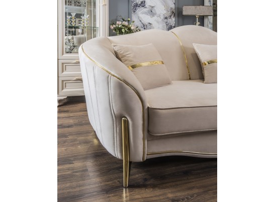 Раскладной Диван Лара 2х местный, бежевый золото в Каменске-Уральском