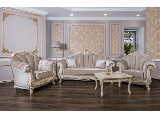 Диван МАРСЕЛЛА 3Х местный, крем глянец в Каменске-Уральском