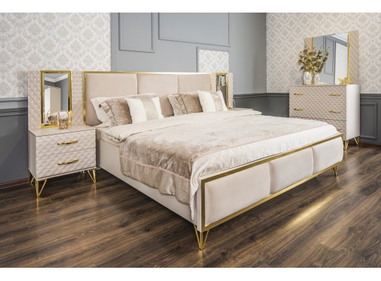 Кровать LARA 160X200см, бежевый глянец в Каменске-Уральском