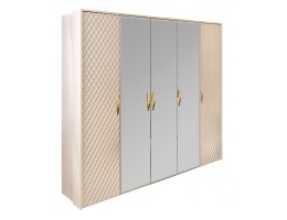 Шкаф LARA 5-дверный, бежевый глянец