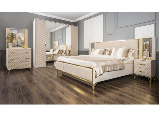 Шкаф LARA 5-дверный, бежевый глянец в Каменске-Уральском