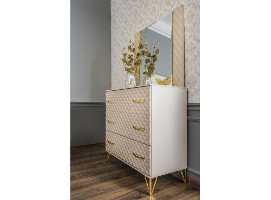 Зеркало LARA ППУ, бежевый глянец в Каменске-Уральском