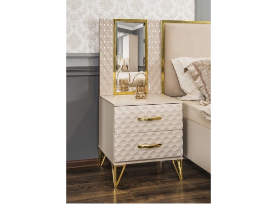 Зеркало LARA для прикроватной тумбы, бежевый глянец в Каменске-Уральском