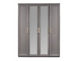 Шкаф МОККО 4-х дверный с зеркалом, серый камень