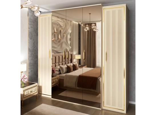 Шкаф 5-ти дверный ЗАМИРА, бежевый в Каменске-Уральском