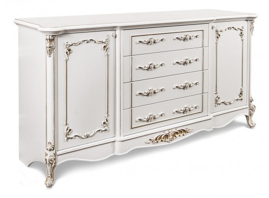 Комплект Комод+Зеркало Флоренция, белый глянец