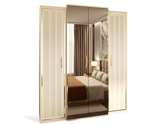 Шкаф 4-х дверный ЗАМИРА, бежевый в Каменске-Уральском