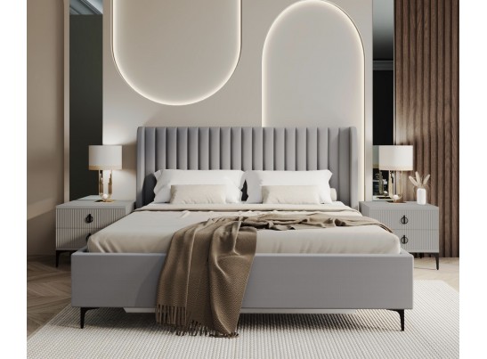 Кровать Стелла 180x200 см светло серый камень