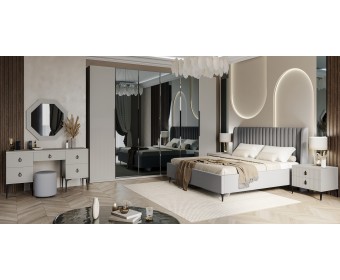 Спальня Стелла 6-ств 180 светло серый камень