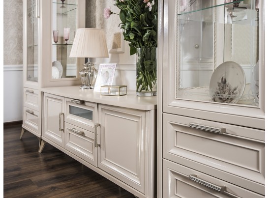 Гостиная Нонна 1+тв+1 бежевый глянец в Каменске-Уральском