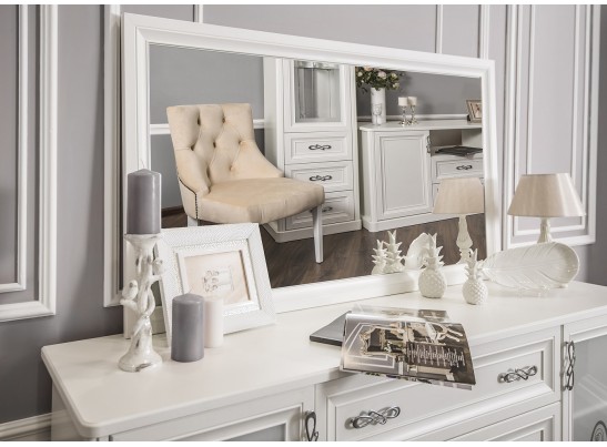 Гостиная Мишель 1+комод+зеркало+1 белый матовый