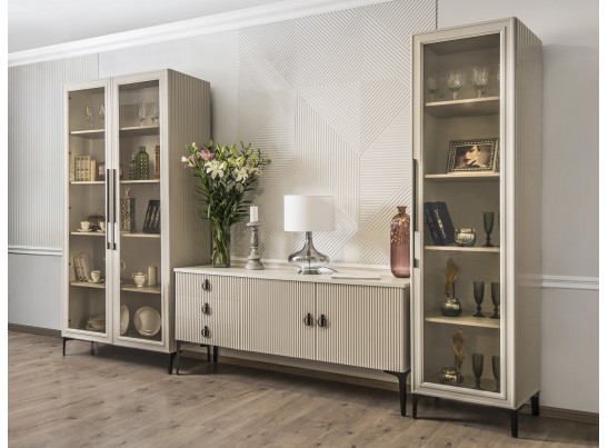 Гостиная Стелла 1+тв+2 светло серый камень