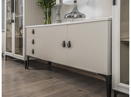 Гостиная Стелла 1+тв+2 светло серый камень