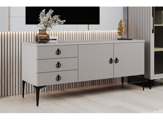 Гостиная Стелла 1+тв+2 светло серый камень