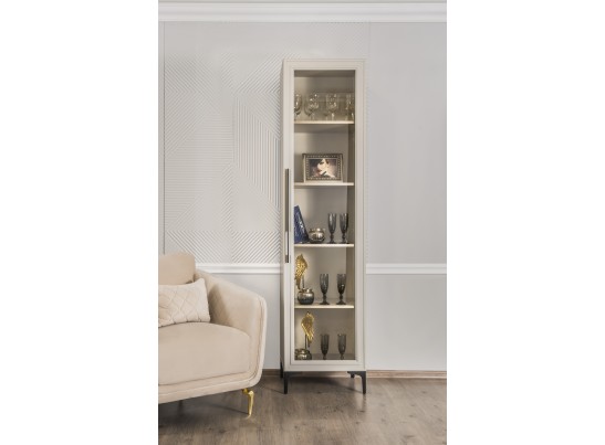 Витрина Стелла 1-ств светло серый камень