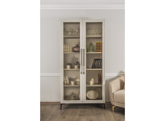 Витрина Стелла 2-ств светло серый камень