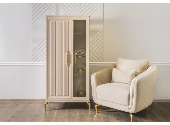 Витрина Замира 2-ств низкая бежевый