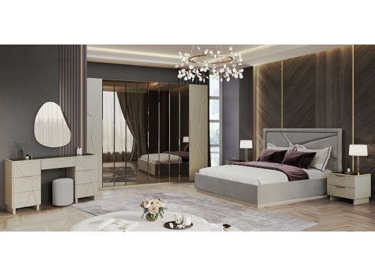 Зеркало Лейла светло серый камень