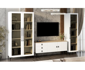 Гостиная Стелла 1+тв+2 белый