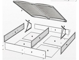 Ящик с подъемным механизмом Диана 180x200 см бежевый