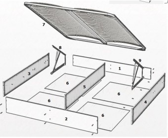 Ящик с подъемным механизмом Жаклин 180x200 см бежевый