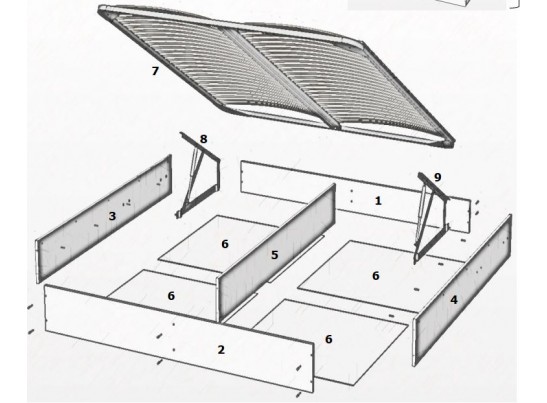 Ящик с подъемным механизмом Жаклин 180x200 см бежевый