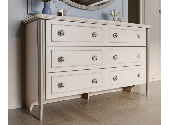 Комод Диана 6 ящиков бежевый