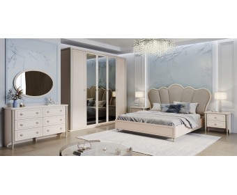 Шкаф Диана 4-створчатый с зеркалом бежевый