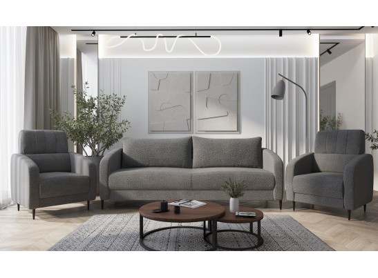 Комплект мягкой мебели Стелла серый