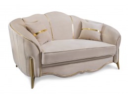 Диван Лара 2х местный, бежевый золото (без механизма)