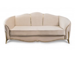  Диван Лара 3х местный бежевый золото
