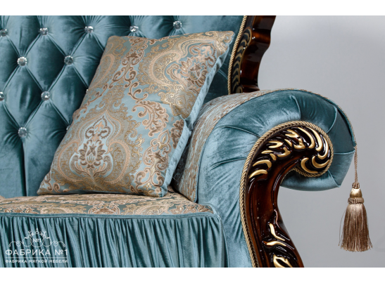 Угловой диван Эсмеральда левый, орех афина