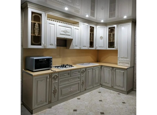 Кухня Афина 10 (3,15*1,5 м) крем