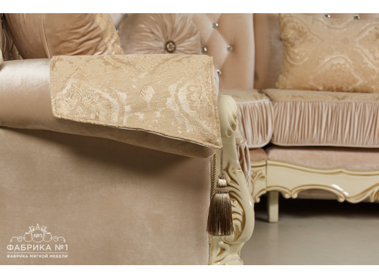 Угловой диван Эсмеральда правый, крем венеция 110.1