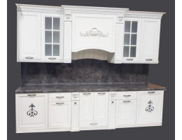 Кухня Кальяри Бьянка 36 (3 м) белый матовый