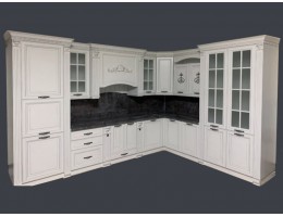 Кухня Кальяри Бьянка 40 (3,5*2,6 м) белый матовый