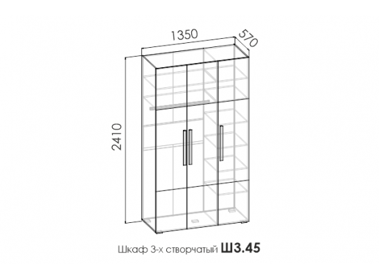 Шкаф 3-х ств BARCELONA в Каменске-Уральском