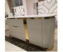 Спальня "Ницца Luxury" (6ти ств. кровать,ламели) мокко/крем в Каменске-Уральском